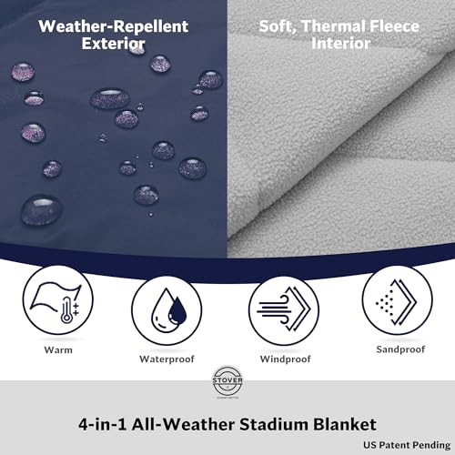 Large Waterproof Outdoor Stadium Blanket (01 - Victory Blue)