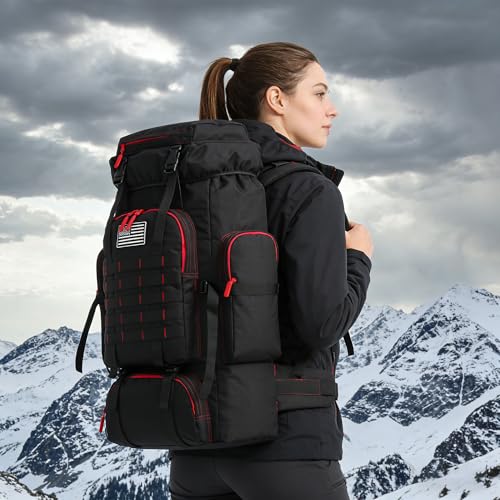 Hiking Backpack for Men 70L (70l-blackred)