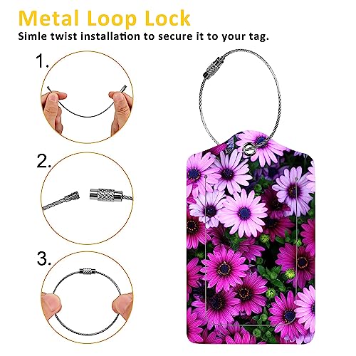 2 Pack Luggage Tags for Suitcases (Flowers)