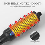 1 1 2" Ceramic Ionic Heated Round Brush for Blowout Look & Volume Curls (Black / 1.5 Inch)