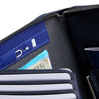 Travel Folio Leather Passport Wallet (Navy)