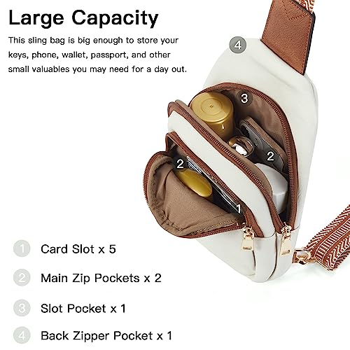 Crossbody Bags for Women Leather Sling Bag for Woman Travel Beige Brown (3-beige Brown)