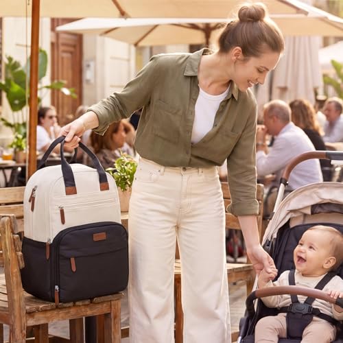 Diaper Bag Backpack Multi (2-black-beige / Regular Flat Style)