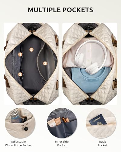 Personalized Initial Duffle Travel Bag (Beige / W)