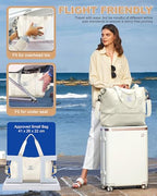 Travel Duffle Bag Carry On Weekender 18x14x8 Gym Work Bags for Women Men (A88-apricot / X-large)