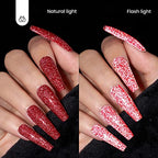 Beetles Red Gel Nail Polish (C - Flakie Red | Ruby Crown)
