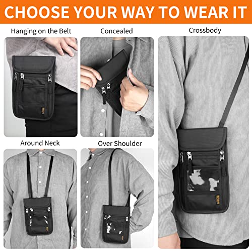 Neck Wallet for Travel (Orange)