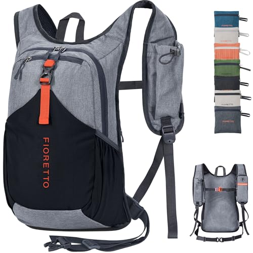 20L Hiking Backpack for Men Women Lightweight Foldable Small Daypack for Travel Camping Outdoor (Grey and Black / 20l)