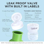 Leak Proof Travel Bottles (3oz 4pc - White/Blue/Green/Orange)