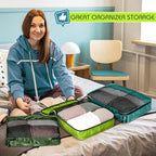 Packing Cubes for Suitcase Large Organizer Bags (Green / Mixed)