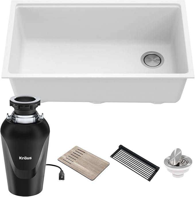 KRAUS Bellucci Workstation 32 in. Undermount Granite Composite Single Bowl by KRAUS