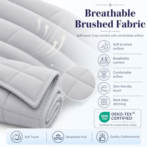 King Size Weighted Blanket for Adults 20lbs (05-light Grey / 80" x 87" | 20lbs)
