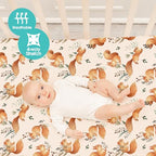 Baby Fitted Crib Sheets (Squirrel&foliage / 52X28 Inch)
