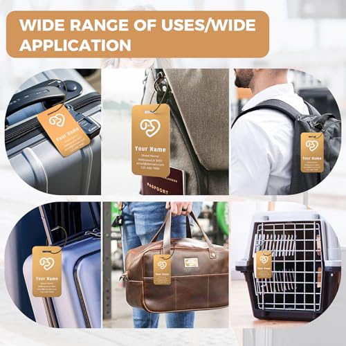 4PCS Personalized Luggage Tag (Gold / Large)