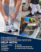 Compression Socks for Men (Large / Black/White/Gray - 3 Pairs)