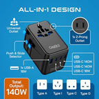 Universal Travel Adapter (Black/Blue)