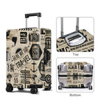 Luggage Cover Washable Suitcase Protector Anti (Travel Collage / S(fits 20-22inch suitcase))