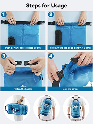 Dry Bag Waterproof Backpack with Phone Case (Blue / 30L)