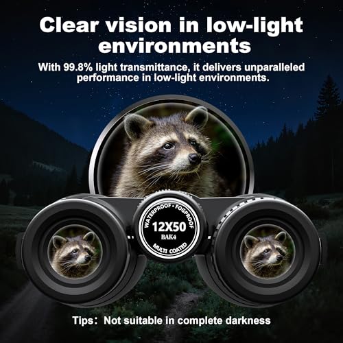 12x50 High Powered Binoculars for Adults (Black)