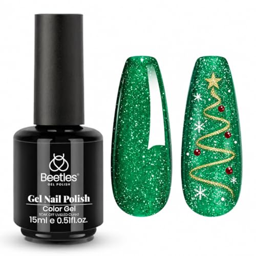Beetles Green Gel Nail Polish (H - Flakie Green | EverGleam)