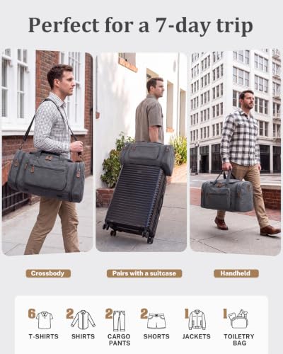 Canvas Duffle Bag (Grey / X-Large-60L (With Toiletry Bag))