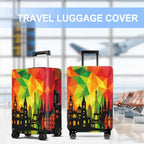 Colorful City Luggage Cover Washable Suitcase Protector Anti (Colorful City / S(20-22inch suitcase))