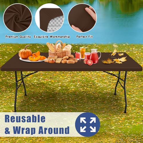 2 Pack Rectangle Spandex Fitted Table Cloth (Coffee / 60" x 30" (Rectangular))