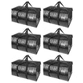 6 Pack Oversized Moving Bags with Reinforced Handles (6-Pack / Black)