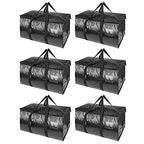 6 Pack Oversized Moving Bags with Reinforced Handles (6-Pack / Black)