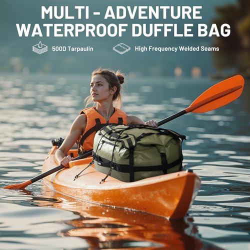 Large Waterproof Duffel Bag (Army Green / 80L)
