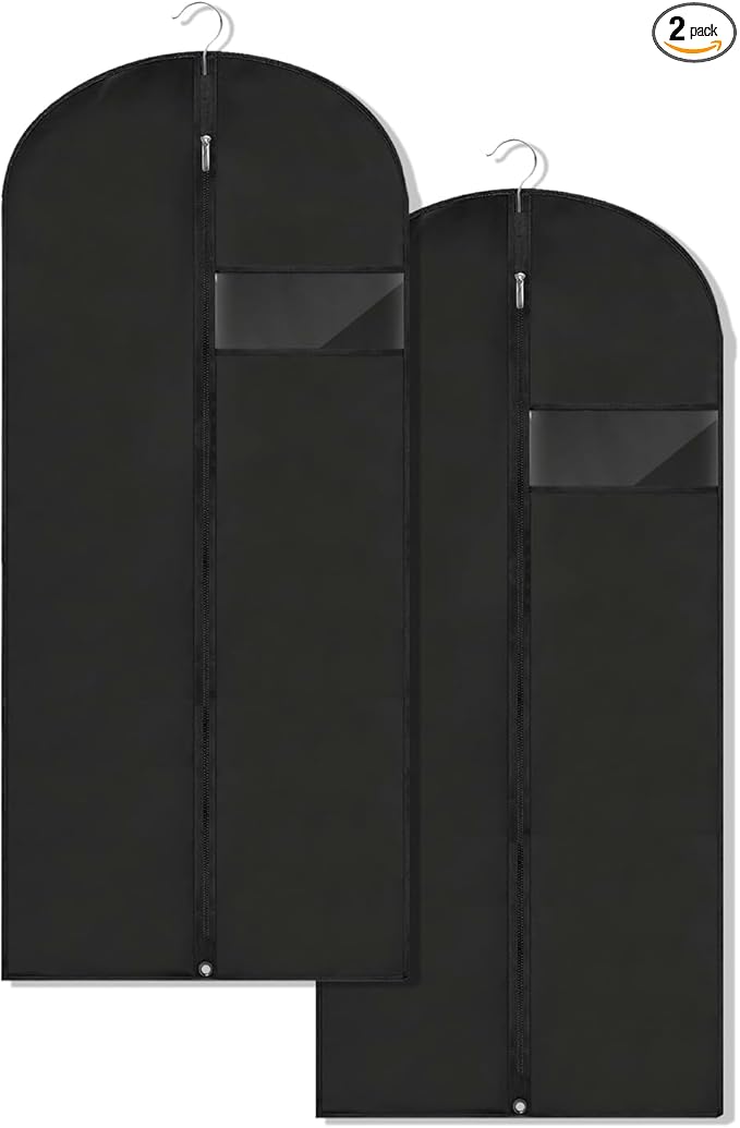 Garment Bags for Hanging Clothes, Dress Bags for Gowns Long, 2 Pack by LXLOVESMEggRings