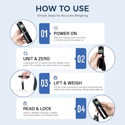 Digital Luggage Scale (Pure Black Battery Free)