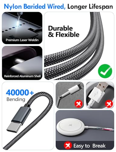 1Pack Travel Essentials for Apple Watch Charger (Black / 1Pack-6 FT)