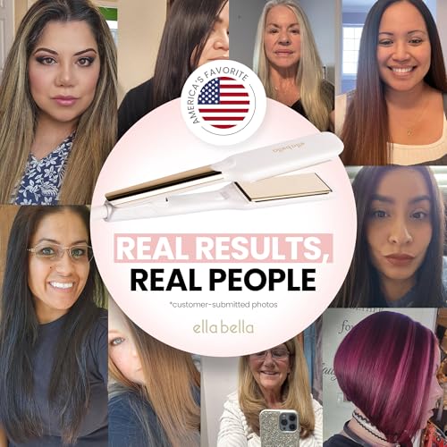 Titanium Flat Iron Hair Straightener Large with Infrared (White / 1.8 Inch Plate)