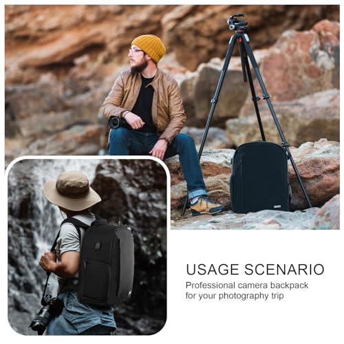 Camera Backpack Bag for DSLR (Black / 3.0 Large)