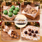 100 Pcs Christmas Wax Paper Sheets for Food Wrapping (Browm / Christmas Classic)