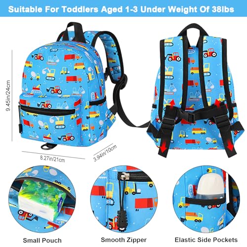 Toddler Backpack with Leash (Light Blue, Blue Link)