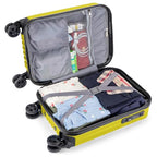 Personal Item Suitcase 18x14x8 Inches Hardside Built In TSA Lock & USB Port Lightweight Luggage With Removable Silent Wheels Underseat Carry (Yellow)