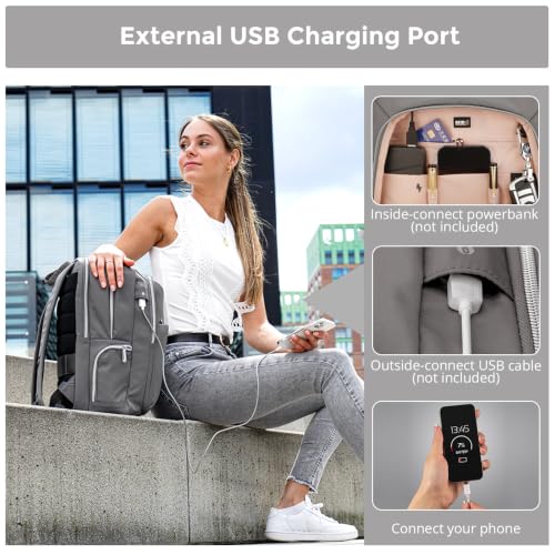 Design Laptop Backpack for Women (Grey)