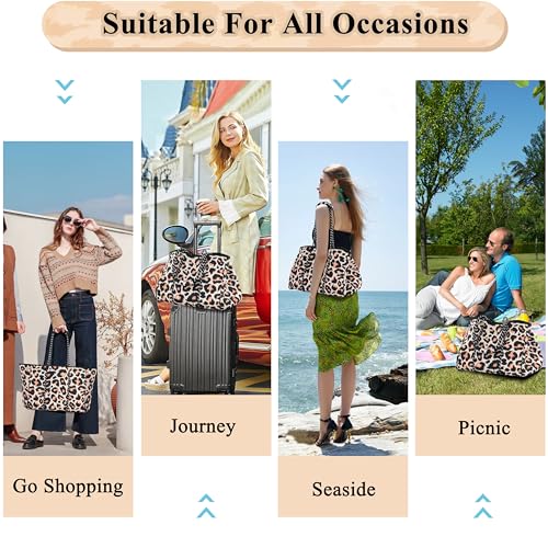 Neoprene Multipurpose Beach Bag Tote Bag (Leopard / X-Large)