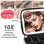 Travel Makeup Bag with Lighted Mirror (Purple / Integrated)