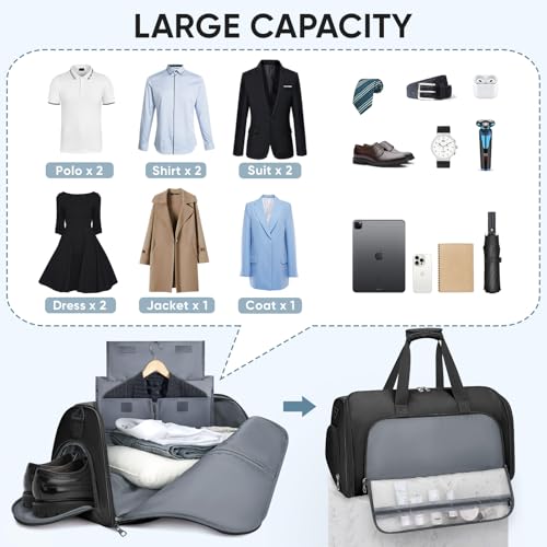 Garment Bags for Travel (Pure Black)