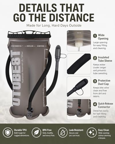 Water Bladder 1.5L Hydration Bladder for Hiking Backpack (Coffee-1.5L)