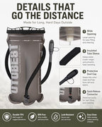 Water Bladder 1.5L Hydration Bladder for Hiking Backpack (Coffee-1.5L)
