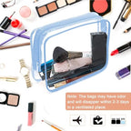 Clear Makeup Bags (Haze Blue-6PCS (Large+Medium+Small))