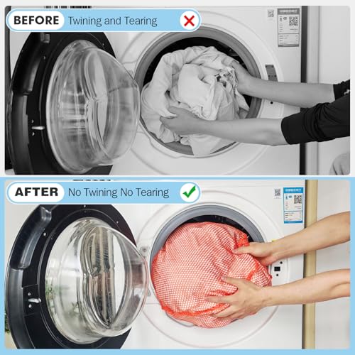 3Pcs Mesh Laundry Bags Washing Machine Mesh Wash Bags Jumbo for Delicates Clothes (Orange / Jumbo 3 pcs)