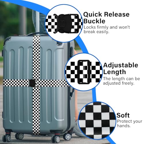 Luggage Straps for Suitcases (Black White)
