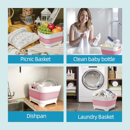Collapsible Wash Basin for Baby Bottles (Pink)
