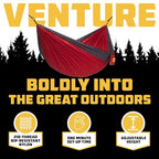 Hammock for Camping Double Hammocks Gear for The Outdoors Backpacking Survival or Travel (Red & Charcoal / Double)