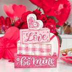 Tiered Tray Decor Set (Pink Love Plaid)